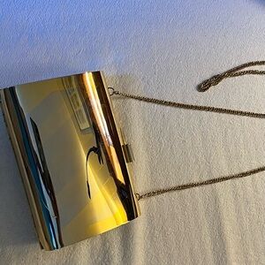 Elizabeth Arden Metallic Gold Clutch with Chain